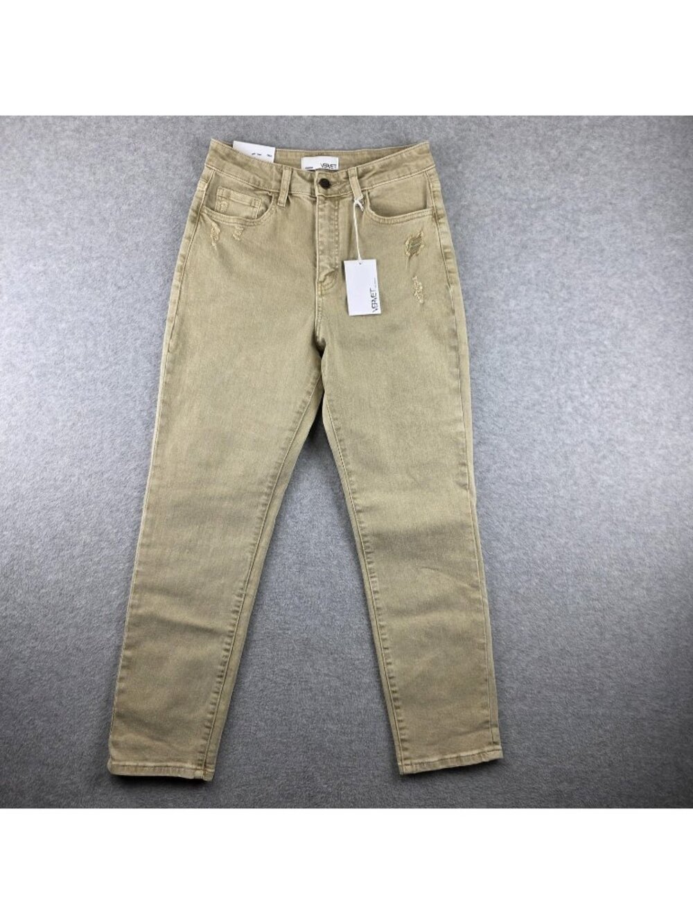 VERVET Erika Jeans Womens 27 Beige High Rise Mom Stretch Denim NWT